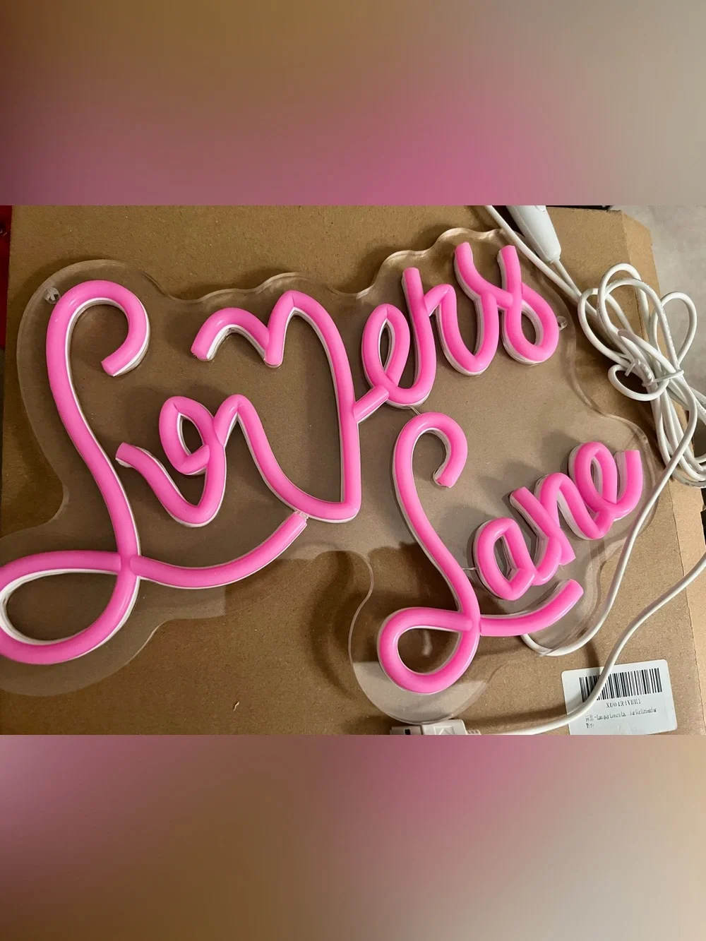Pink 'Love' Script Neon Sign Light for Home Party Decor